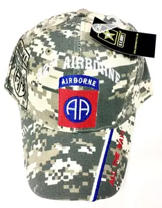 CrazyCoolBuys 82Nd Airborne All The Way Camo Baseball Embroidered Hat Usa Army Vet Cap