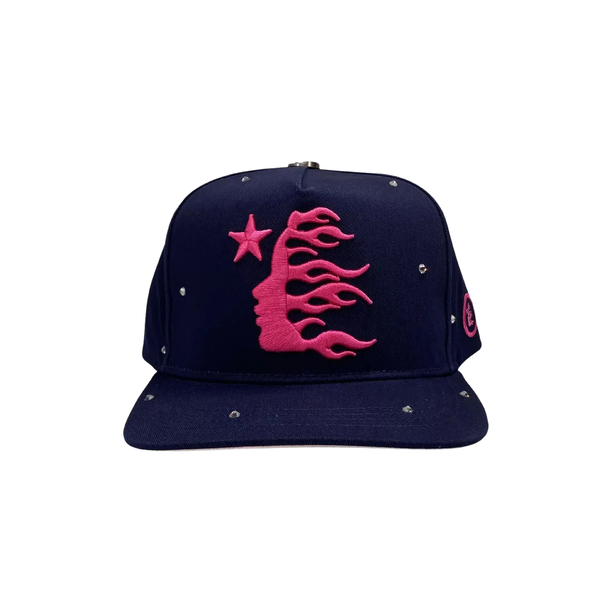 OG Logo Rhinestone Fitted Hat "Navy / Pink" HSR129
