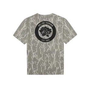 Youth Distressed Patch Logo Tee - Washed Out Bottomland Mossy Oak Washed Out Camo Tee | ORIGINAL BOTTOMLAND | Camo T-Shirt | Camouflage  Crewneck Shortsleeve