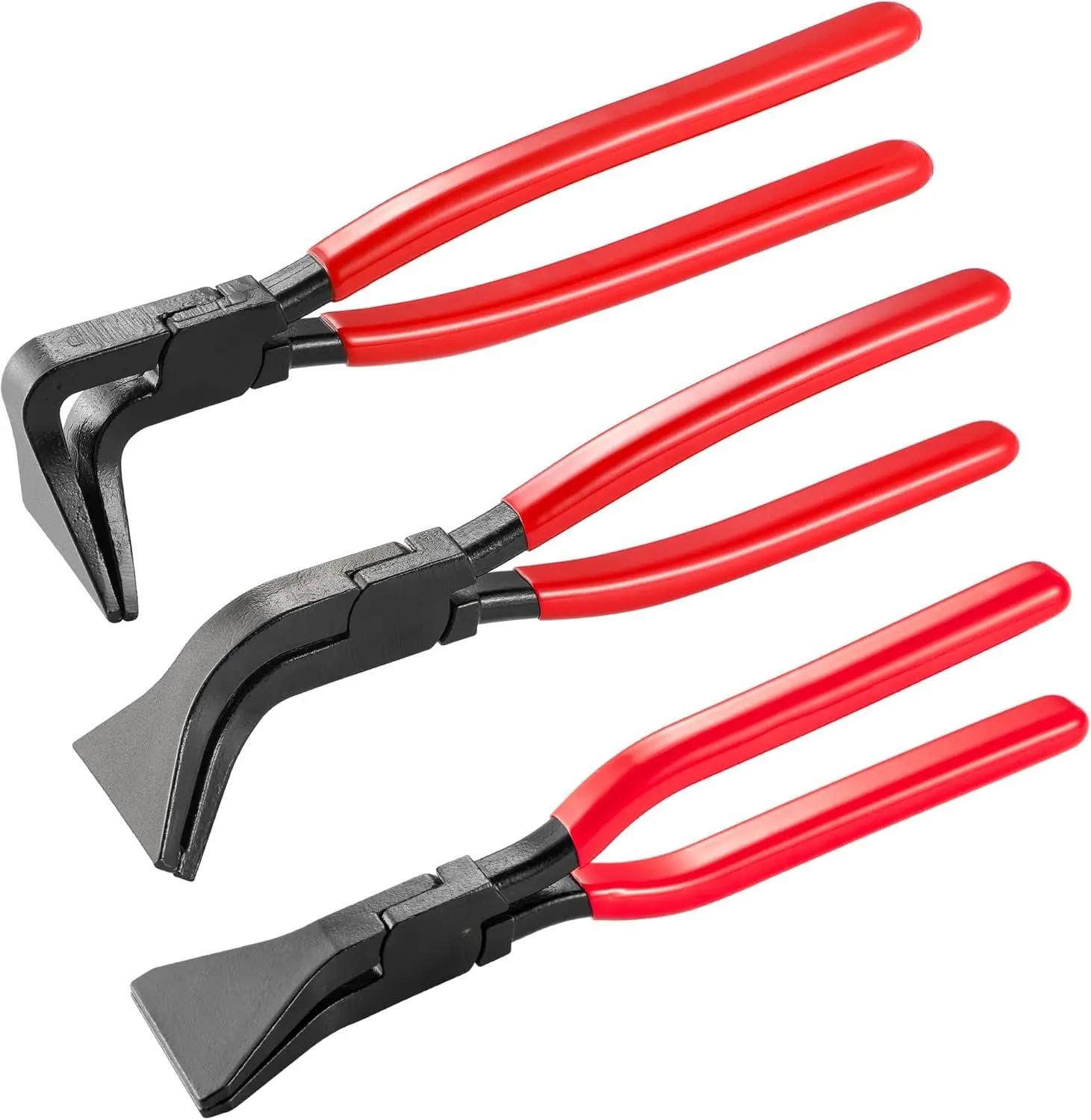Sheet Metal Bending Pliers, 3- Hand Seamers Sheet Metal Tools with Straight, 45 and 90 Jaws, Sheet Metal Pliers for Roofers, Plumbers, and Metal Processing