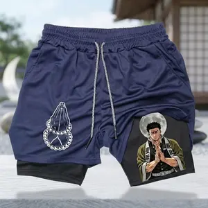Men's Printed Shorts — "The Monk" | An Essential Piece for Zen & Dark Anime Styles Slim Fit Compression Training