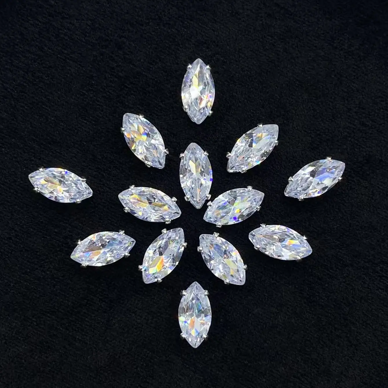 One Pack of 50 Zirconia Rhinestones Hand Sewn DIY Clothing Shoe Hat Rhinestone Embellished Decoration, Sparkling Crystal Embellishments for Crafts, Sparkly Rhinestones