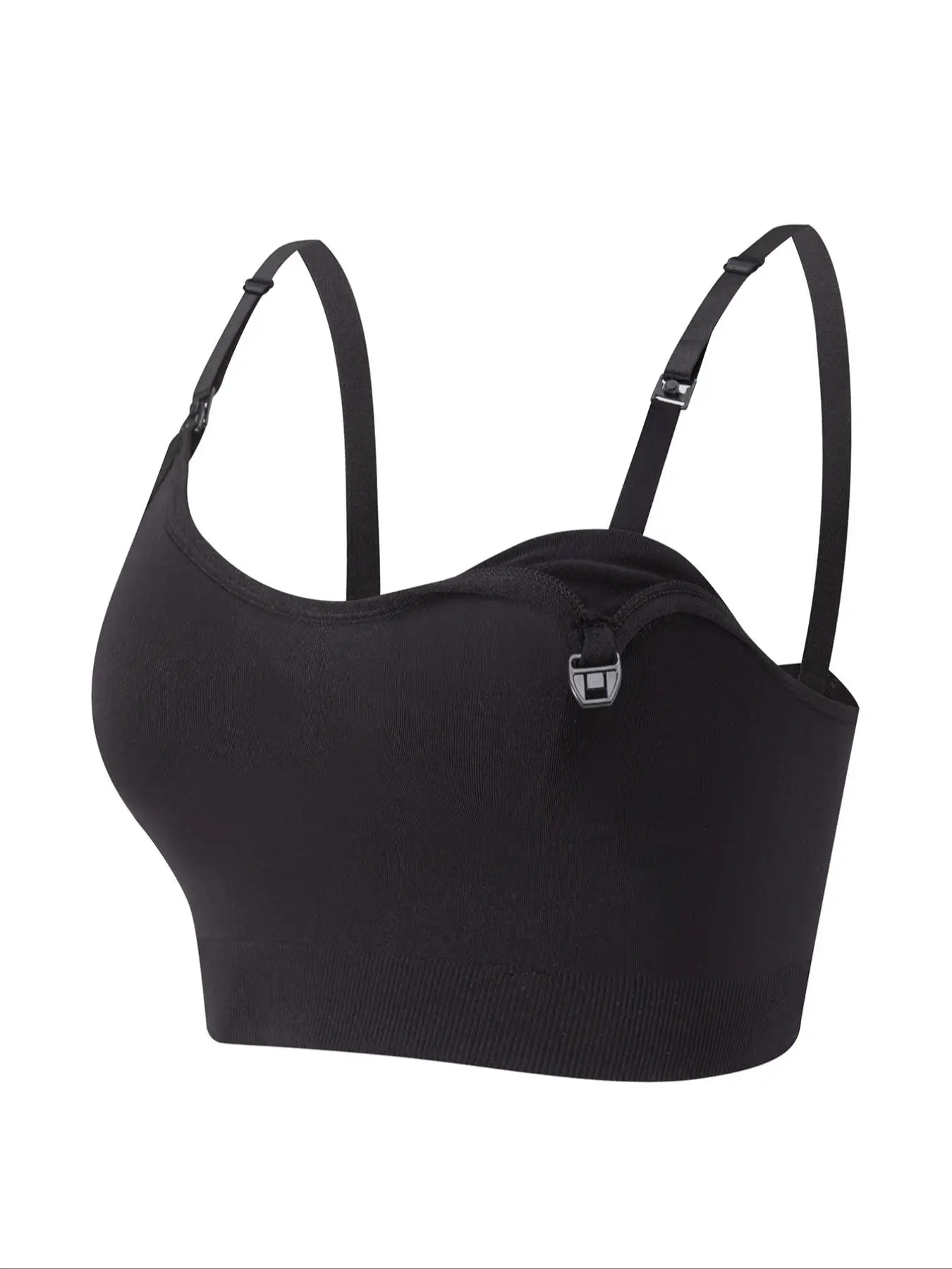Women's Solid Wireless Bra, Detachable Nursing Bra for Pregnancy & Postpartum, Buckle Front Bra, Maternity Lingerie for All Seasons