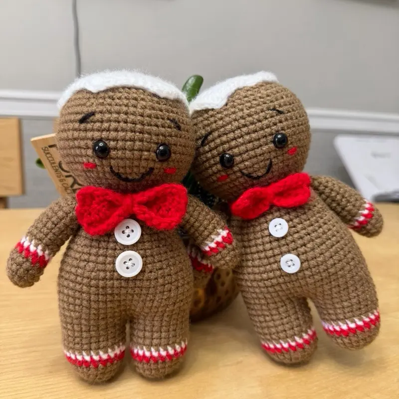 VickiLoveCrochet Handmade Gingerbread Man | Christmas Decor | Crochet Plush Toy | Cute Holiday Gift