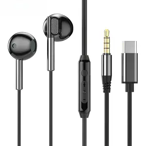 EARDECO 3.5mm/Type-C Noise Canceling Headphone Wired Headphones Bass Hifi Wired Earphone Earbuds Stereo Mic Earphone with Wire Usb Charging Headset