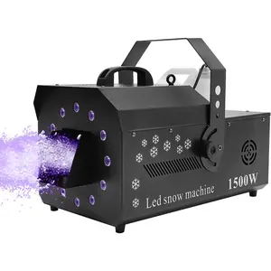 Snowflake Machine 1500W 3-in-1 Stage Snow Maker 12 LED DMX Stage Snowflake Machine with Wireless Remote Snow Machine for Parties Stage Wedding Live Concert Dj and Family Gatherings