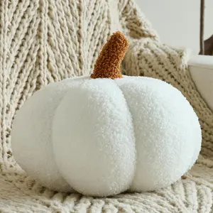 Pumpkin Pillows, Decorative Throw Pillows for Couch Bed, Fall Pillow  Decor for Bedroom Living Room, Halloween Fall Room Decor (White, 11 Inches)