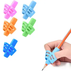 5 Counts Pencil Grip Silicone Writing Aid Tool for Students - Comfortable Secure Grip on Pencils & Capacitive Stylus Pens - Essential Stationery Supplies