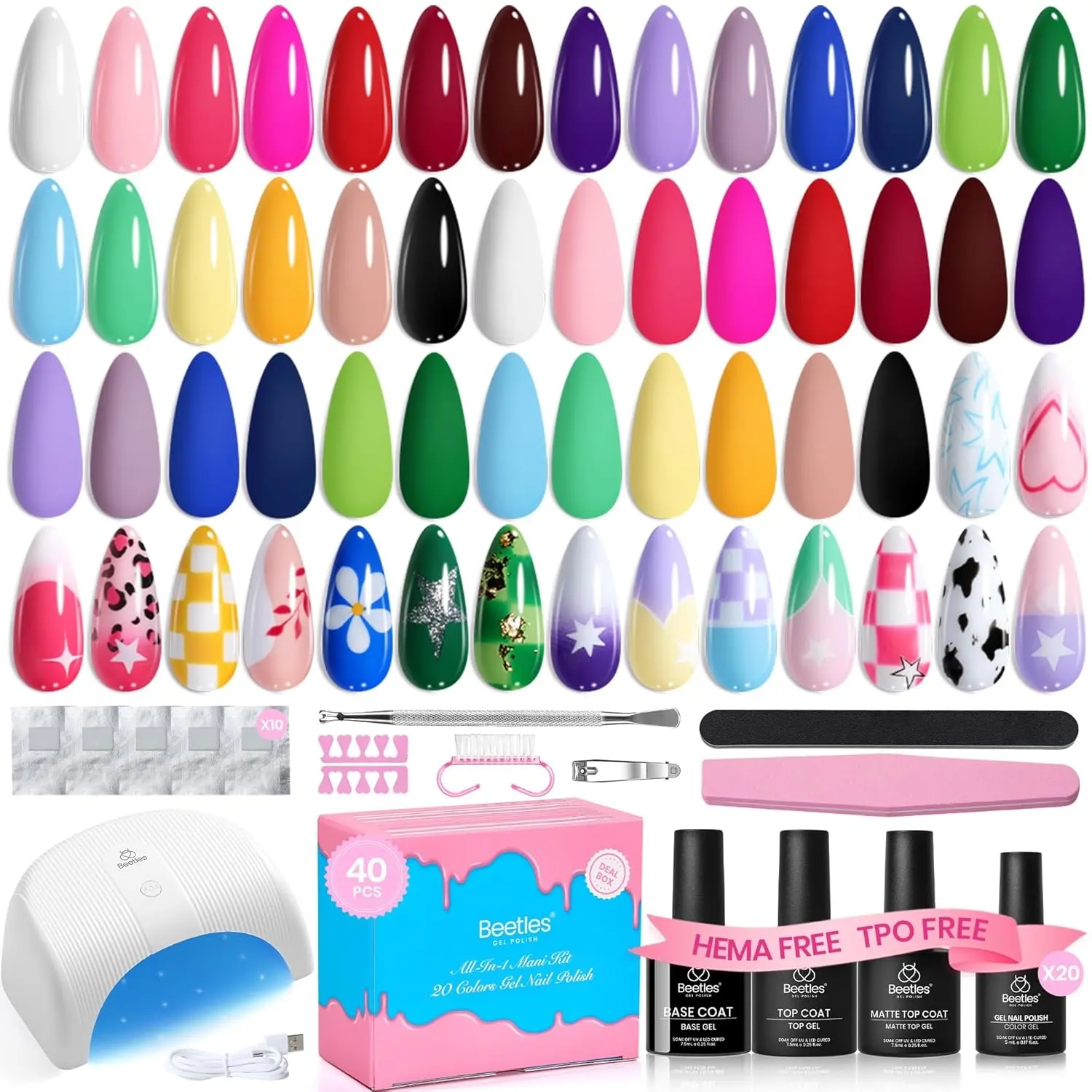 HEMA-Free Mix & Muse-20 Colors 40 Pcs