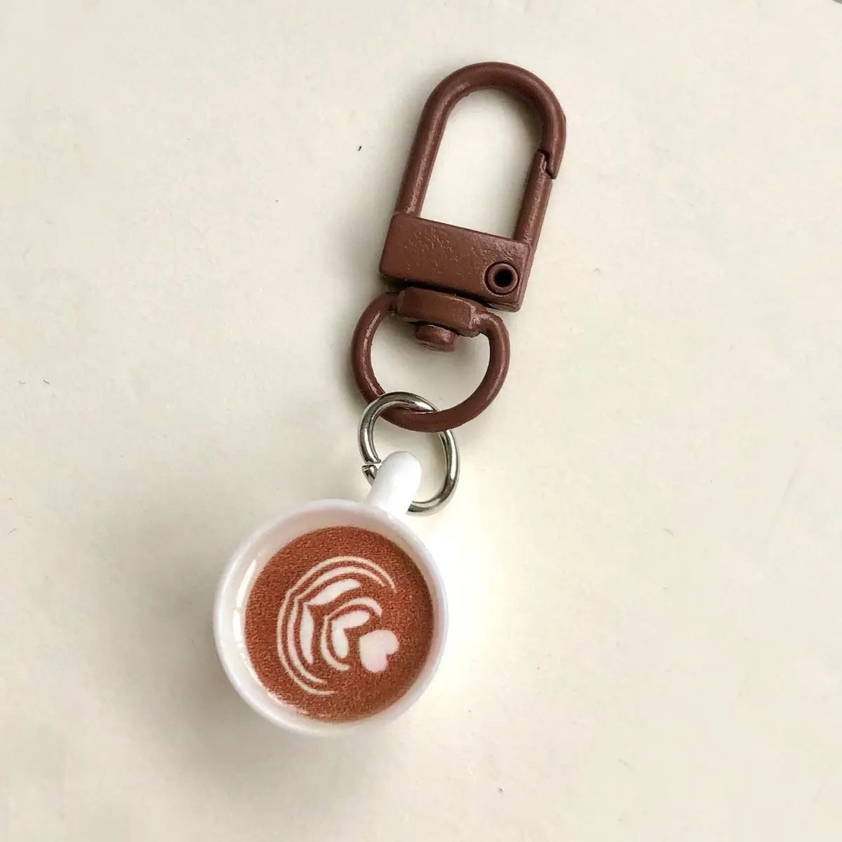 Cartoon Coffee Cup Keychain Girl Gift Pendant, School Bag Hanging Ornament Couple Key Anniversary Souvenir Charm Accessory