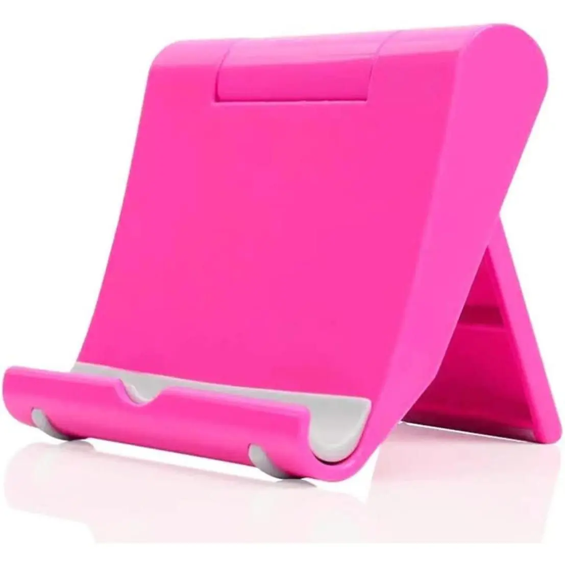 Cell Phone Stand for Desk, Foldable Cell Phone Holder Mobile Phone Dock Multi-Angle Universal Adjustable Tablet Holder Compatible with  Cell Phone and Tablet (Pink)