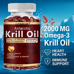 Antarctic Krill Oil 2000mg -  Omega 3 Fatty Acid Supplement, Extra Strength EPA & DHA Krill Oil Softgels, Astaxanthin, Heart Health Supplement - 60 Softgels