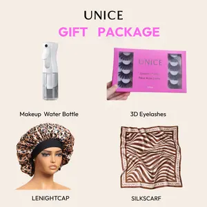 【Live Gift Package】UNice Livestream 4 Pieces/Pack Makeup Water Bottle 3D Eyelashes Silkcarf and Ninghtcap