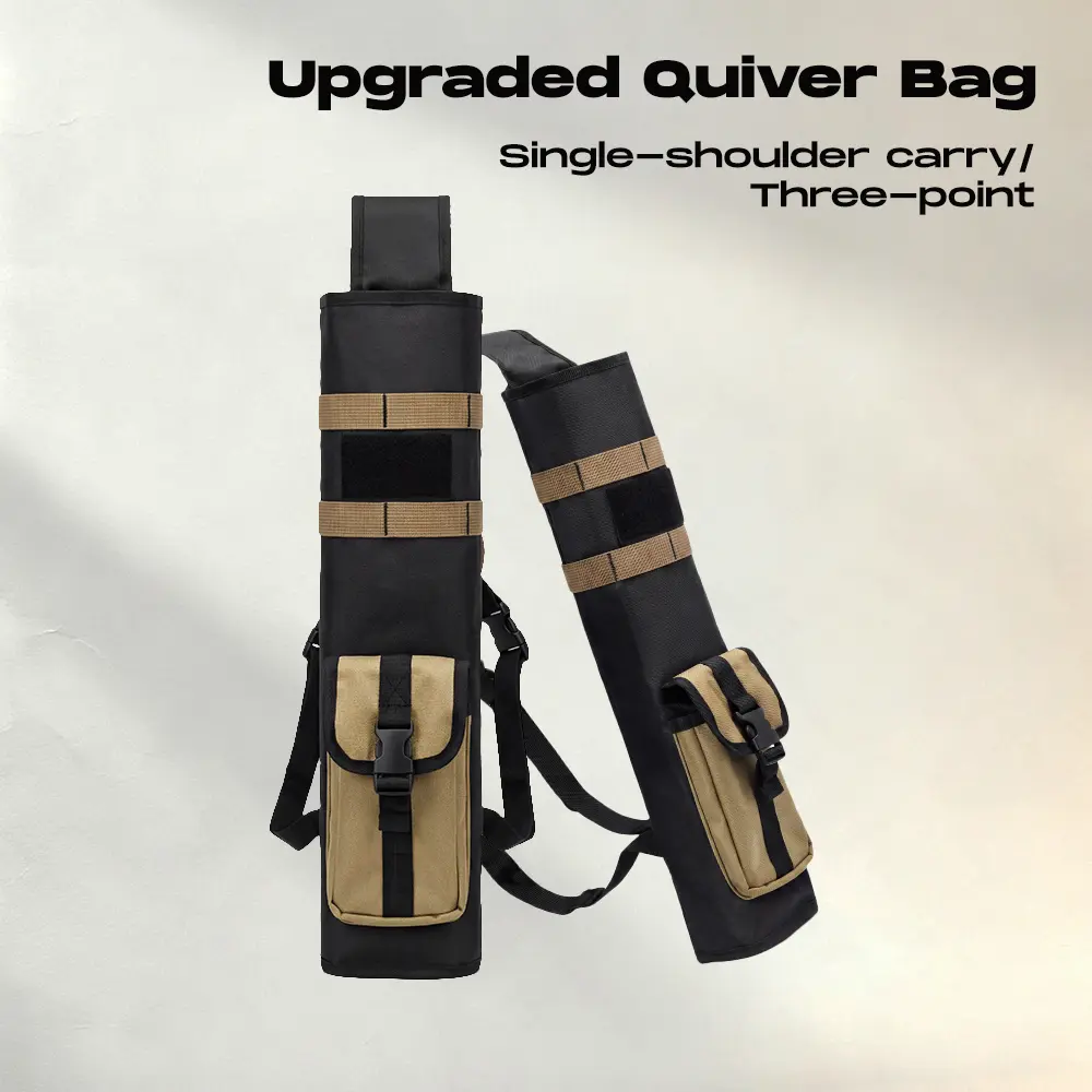 Unisex Archery Arrow Quiver Backpack with 3-Point Carry System, Portable Outdoor Archery Storage Bag with Extra Pouch for Recurve & Compound Bow Practice