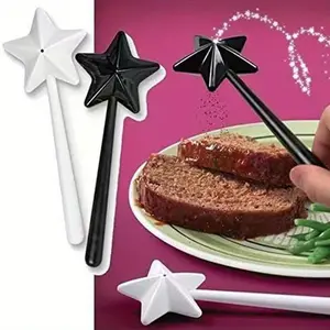 Star Shaped Salt and Pepper Shakers, 2 Counts/set Magic Wand Seasoning Dispenser Set, Kitchen Seasoning Utensils, Kitchen Gadgets for Home Dining Room Picnic