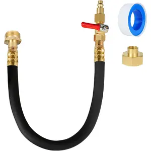 RV Winterizer Kit, 18.5" Sprinkler Winterizing Blowout Adapter with Shut Off Valve, Air Compressor Quick-Connect Plug to 3/4" Hose Blow Out Adapter for Motorhome Boat Camper Travel Trailer
