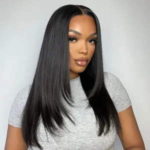 Alipearl Hair Silky Straight With Layers Ready To Go Glueless 5x5 Lace Closure Wig Straight Layered Cut Pre Styled Human Hair Wig