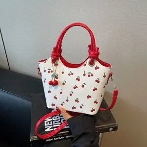 2025 Cherry Bucket Bag for Women Cute Summer Top Handle Crossbody Purse with Unique Girly Design fasion handbag