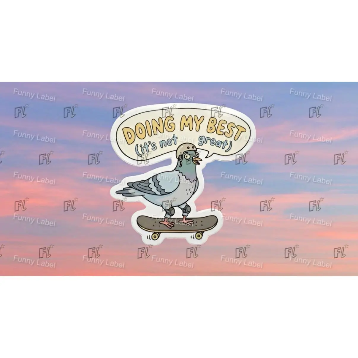 Funny Pigeon Skater Adhesive Die-Cut Permanent Decorative Sticker, DIY Scrapbooking Toy & Hobby Accessory, Adhesive Stickers Stickers, Decorative Sticker Stickers