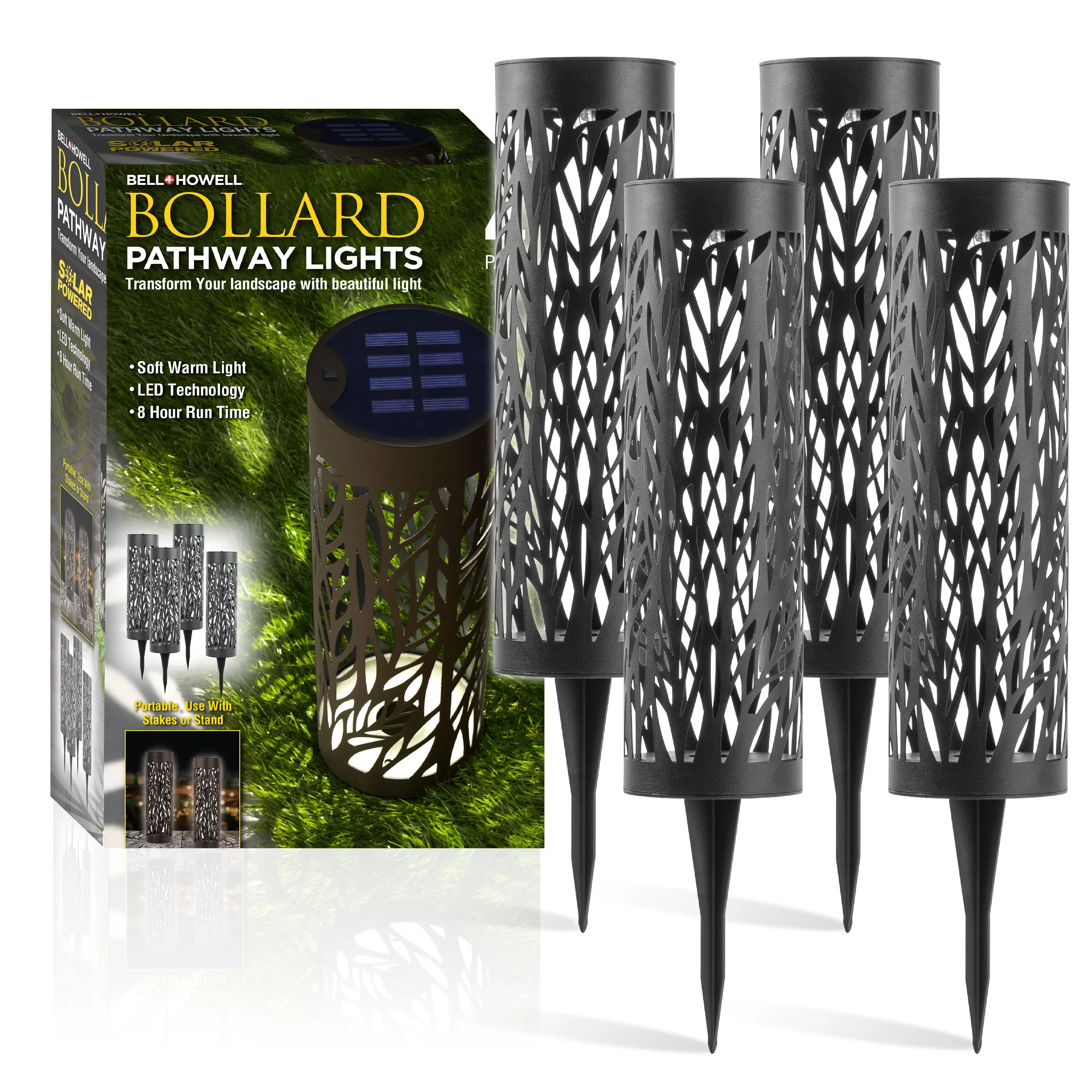 Solar Powered Steel Pathway Bollard Lights, IP65 Water Resistant, LED, Aesthetic, Modern Design, All Season Safe, Summer, Fall, Winter, Spring, Landscape, Lawn, Garden Solar Powered Steel Pathway Bollard Lights, IP65 Water Resistant, LED, Aesthetic, Modern Design, All Season Safe, Summer, Fall, Winter, Spring, Landscape, Lawn, Garden