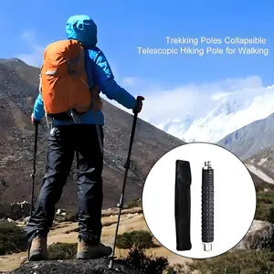 Automatic Adjustable Trekking Poles Lightweight Durable Hiking Sticks for Outdoor Adventures Portable Telescoping Hiking Gear Comfortable Grip for Easy Use Travel Essentials Auto Retractable Trekking Sticks