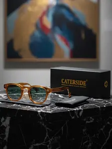 CATERSIDE One Pair With Packaging Casual Minimalist CP Temple Tips Metal Glasses Square Frames Fashionable Frames Sunglasses Retro Fashion Elegant Style UV400 Protection for Street Snap Travel Driving Beach Wedding Sand Decor Photo Prop Gift Scene