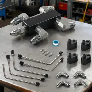 LS Coolant Crossover Steam Vent Kit Stainless Steel 4 Corner Complete Steam Port Kit Complete Coolant Crossover Steam Vent Kit Fits for LS1 LS2 LS3 LS6 LS7 LSX Engines