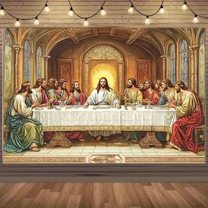 The Last Supper religious background - Christ and the disciples - no electricity required - elegant church, wedding, holy communion, Easter, Christmas