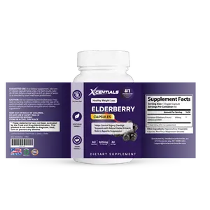 Xcentials Elderberry Immune Complex - Vitamin C D3 & Zinc Quercetin for Daily Defense - Natural Healthcare Supplement - 60 Veggie