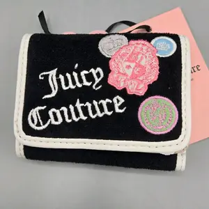 Women's Wallet Trifold juicy girl,terry black, embroidery logo