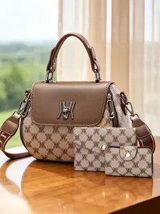 3-piece Luxury Printed Women's Handbag, Apple-shaped Versatile Shoulder Bag for Ladies, Adjustable Double Shoulder Straps, Suitable for Multiple Occasions, Ideal Mother's Day Gift for Mom