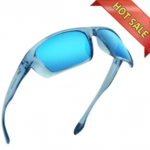 KastKing Huzzah Polarized Sport Sunglasses for Men & Women - Blue Smoke Lenses, UV Protection, Impact Resistant, Oleophobic Coating, Grilamid Frames