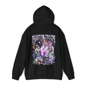 Hunter x Hunter Phantom Troupe Vintage Style Unisex Anime Hoodie, HxH Anime Hoodie, Chrollo Lucilfer, Hisoka, Feitan, Cool Anime Gift
