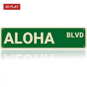 Aloha Blvd Sign Street Sign Metal Sign Aloha Decor Unique Welcome Sign Wall Decor for Home/Bedroom/Dorm/Man Cave/Bar - 16x4 Inch