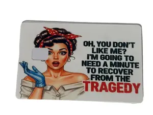 Funny Retro Pin-Up Credit Card Skin Decorative Stickers, Sassy Statement Waterproof Vinyl Card Cover Sticker with Anime Art, Universal Secure Fit, Easy Access for DIY Scrapbooking & Stamping Hobbies, Waterproof Vinyl Sticker