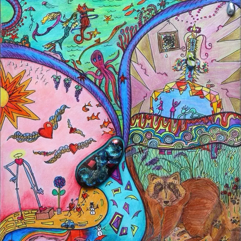“Everything All At Once” My Life in Glass Collection Signed by Karen Mooney Colorful Abstract Art Print 11.5" x 8" Archival Giclée Ready to Frame or Display Decorative Wall Art