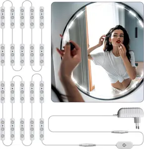 Defvnsy LED Mirror Lights, 10 ft Dimmable Mirror Lighting with 60 LEDs, 7000K Cool White LED Make Up Light with EU Cable, Makeup Strip Lights