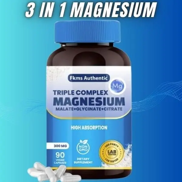FKMS Authentic Triple Complex Magnesium 300mg - Glycinate Malate & Citrate for G...
