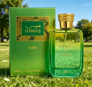 Hawas For Him Verde EDP 3.38 Fl Oz 100ml Men Fresh Green Woody Fragrance Long Lasting Crisp Masculine Scent Daily Outdoor Office Perfume
