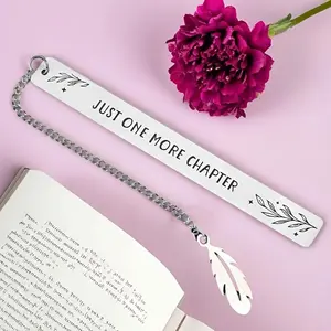 Stainless Steel Bookmark, 1 Count Letter Pattern Bookmark with Tassel, Reading Accessories for Book Lovers, Teachers, Students and Graduates