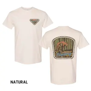 Funny Bigfoot Hunting T-Shirt, 100% Cotton Unisex Graphic Tee, Rustic Outdoorsman Style, Sasquatch Carrying Deer Design, Trendy Camo Hunter Gift for Men or Women