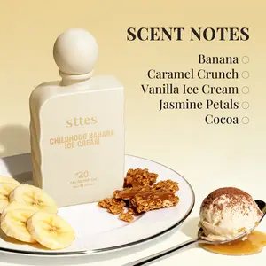 Sttes #20 Childhood Banana Ice Cream Memories Perfume for Women – Gourmand Eau de Parfum with Banana Ice Cream, Caramel & Vanilla, 100ml / 3.4 fl oz