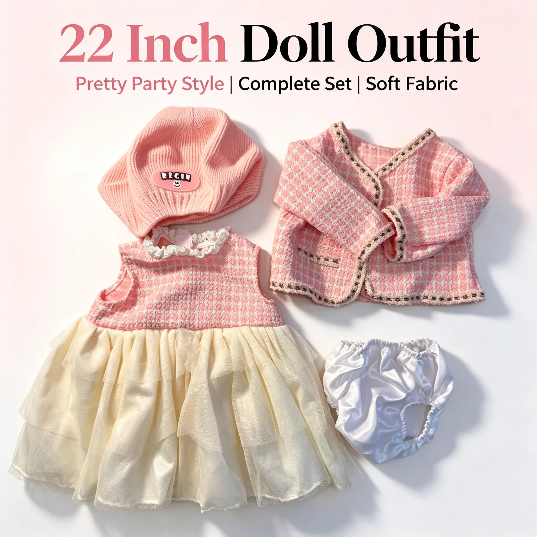 17-22 Inch Reborn Doll Clothes and Accessories Set with  Fashion Dresses Gowns Ideal for doll dress-up and pretend play,Best Role Playing Toy,Clothes For Dolls,Kids’ Birthday & Girls Christmas Gift