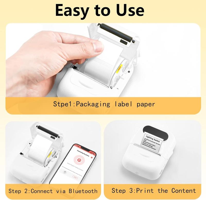 Marklife Label Printer, thermal printer, portable Bluetooth wireless printer, can print thank-you stickers, gift tags, and item labels, suitable as a Valentine's Day gift for family and partners, Super Bowl