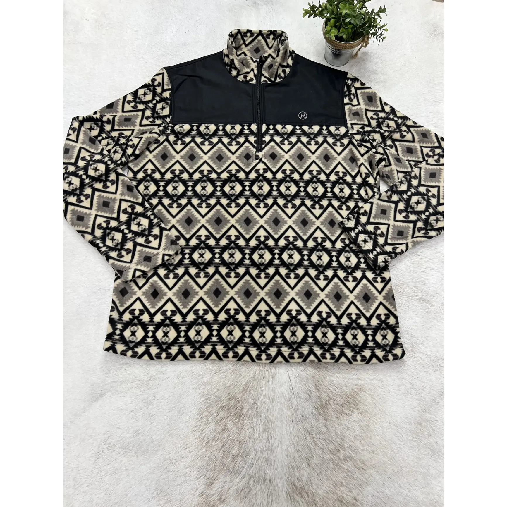 Roper outerwear micro fleece brown and black aztec print