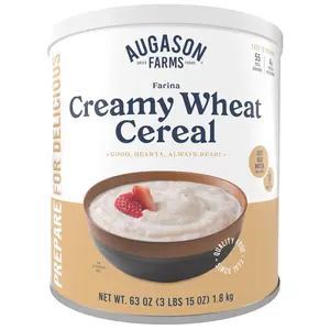 Augason Farms Creamy Wheat Cereal Can, Emergency Food Supply, Everyday Meals, 55 Servings