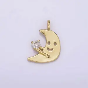 MOON SMILEY FACE CHARM