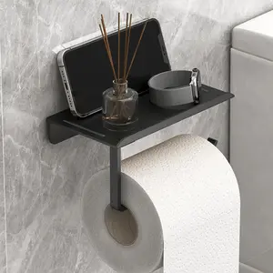 1 non perforated wall mounted bathroom tissue holder, a storage tool that does not require tools, does not damage the wall, and easily creates a clean bathroom. A bathroom paper holder with a phone holder is an ideal bathroom product and home decoration
