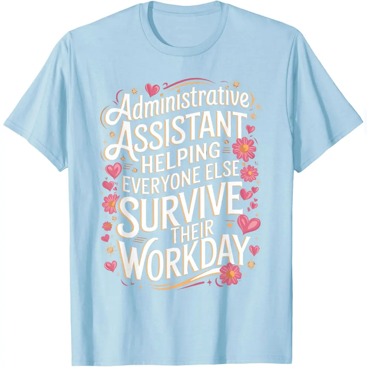 Men's Admin Assistant Graphic T-Shirt, Casual Streetwear Cotton Top with a Short Sleeve and Round Neck for Office Wear, Tshirt