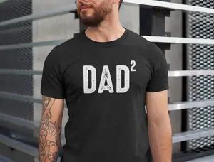 Dad 2 Shirt, Dad Squared Tshirt, Father's Day Dad Gift Tee, 2nd Child Dad Gift Tshirt, Father of 2 T-Shirt